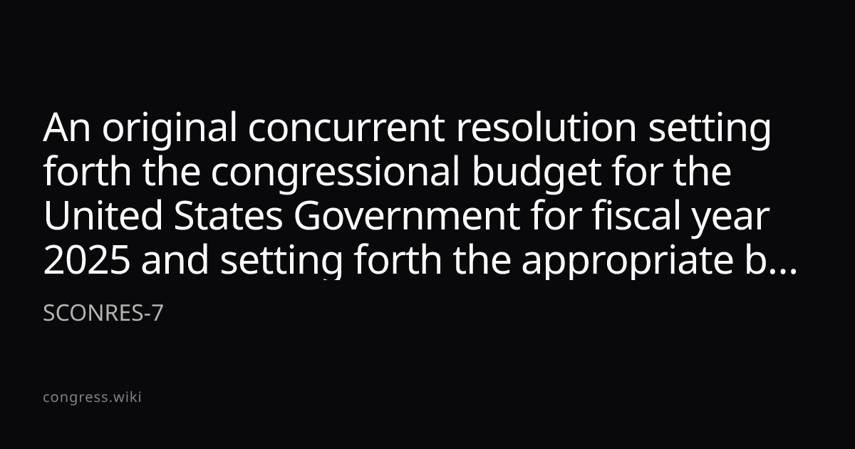 An original concurrent resolution setting forth the congressional ...