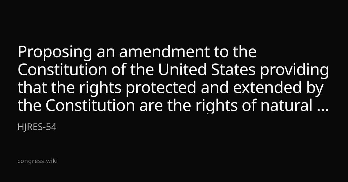 Proposing an amendment to the Constitution of the United States ...