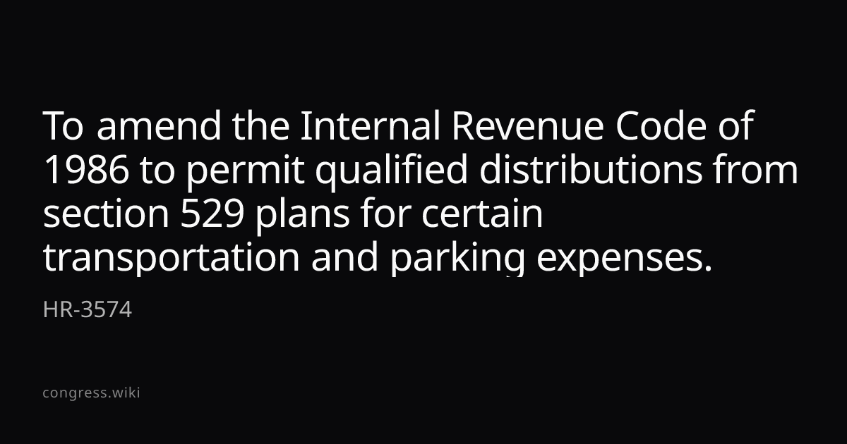 To amend the Internal Revenue Code of 1986 to permit qualified ...