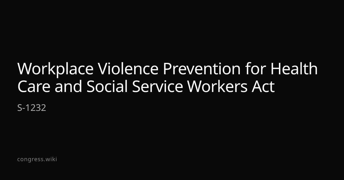Workplace Violence Prevention for Health Care and Social Service ...