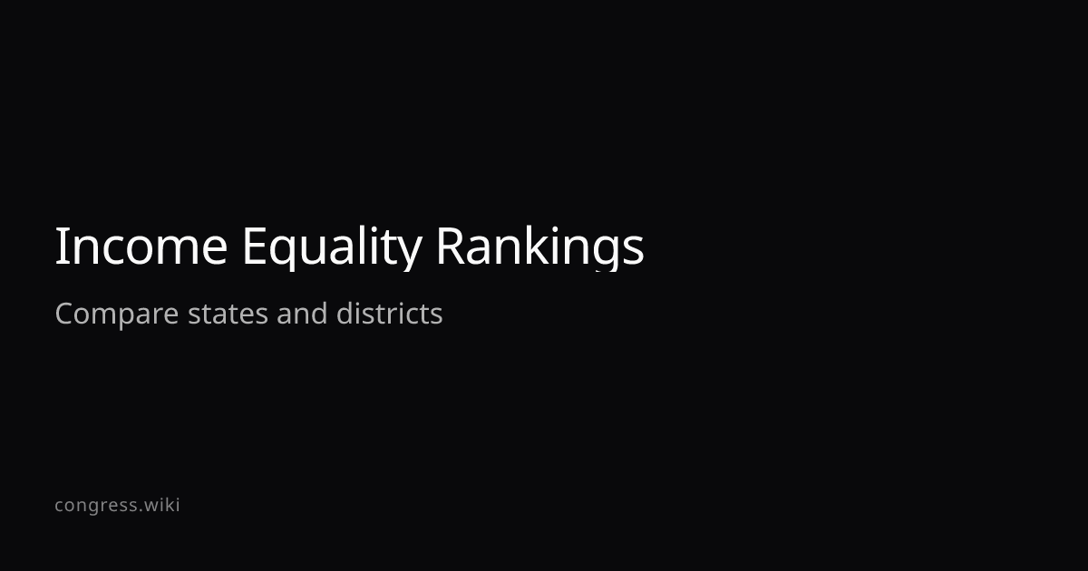 Income Equality Rankings · Congress.wiki